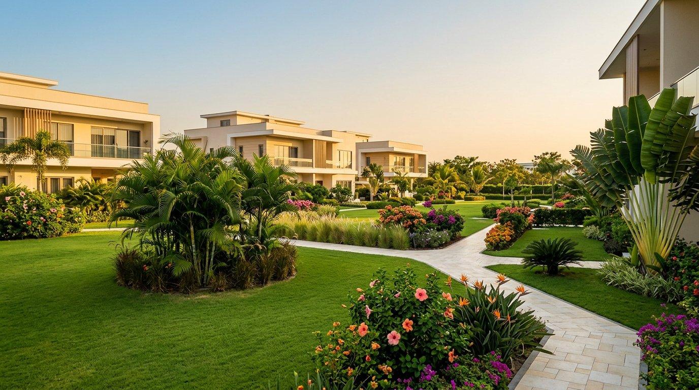 Communal outdoor surroundings at a Vinhomes development